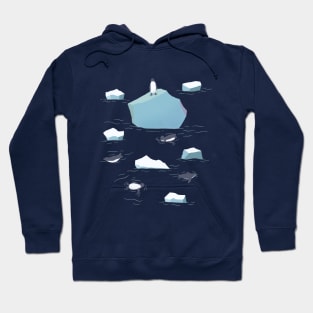 Penguins in Icy Waters Hoodie